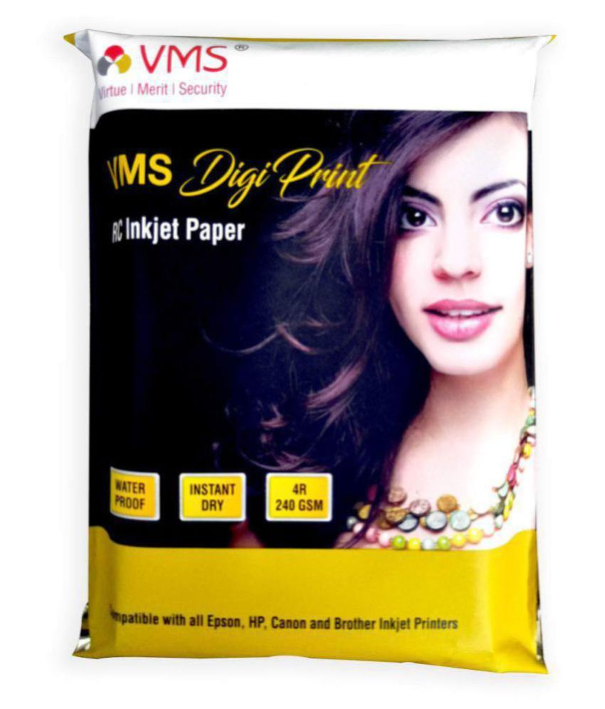 VMS Digi Print RC (Resin Coated) 4R (4 x 6) Water Proof Instant Dry