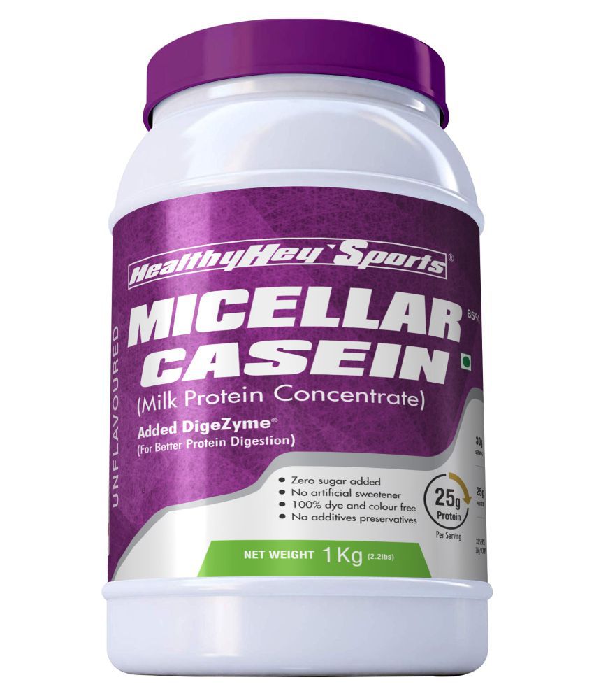HealthyHey Sports Pure Micellar Casein Protein Unflavoured 1 kg Powder