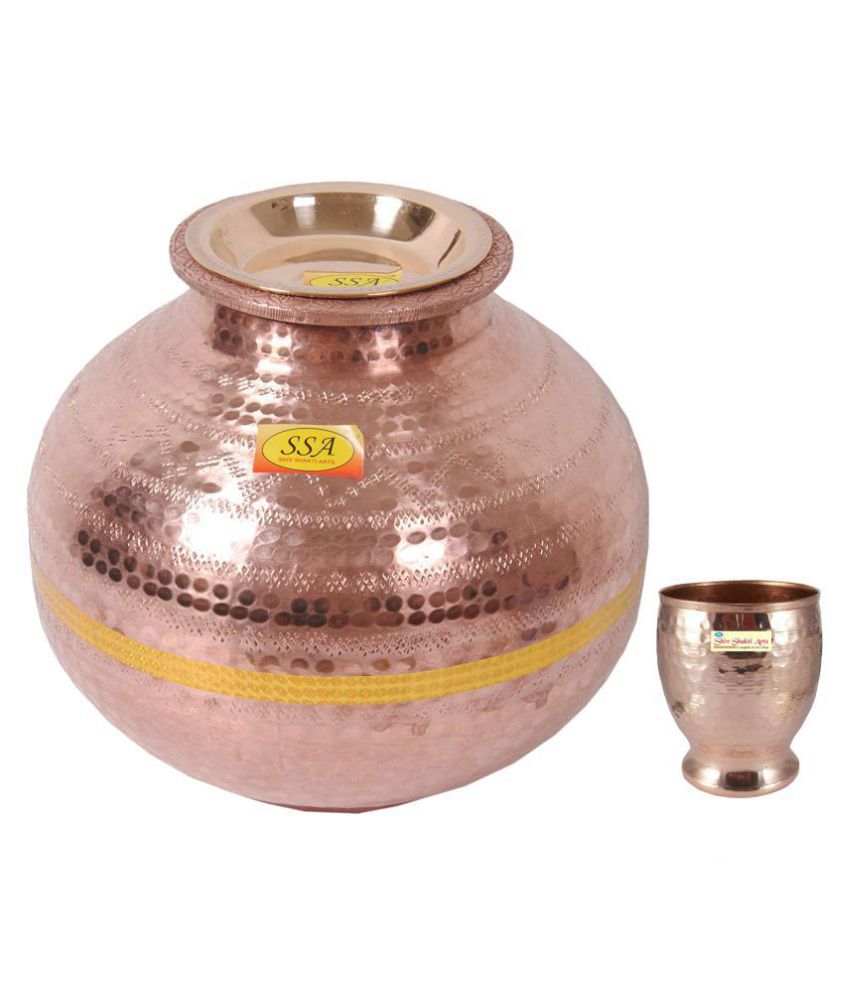 Shiv Shakti Arts Copper Matka 7 Litre 3 Pcs Jug and Glass Combo: Buy