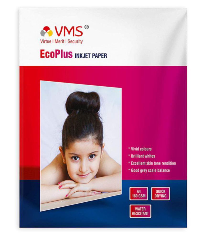 VMS Eco Plus 180 GSM Photo Paper Water Resistant Quick Drying High