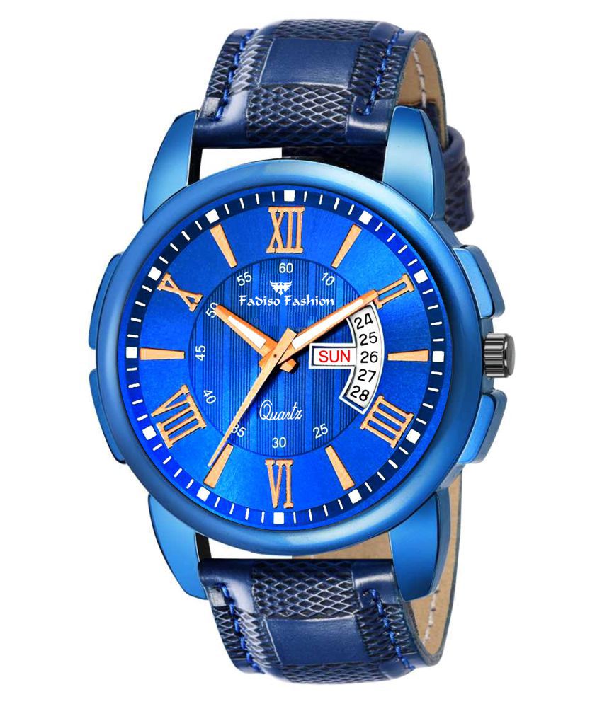 Fadiso Fashion FF3031-BL Blue Leather Analog Men's Watch