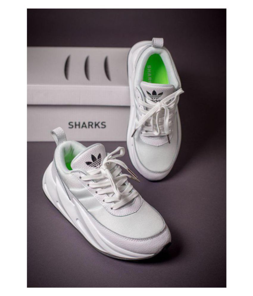 ADIDAS 2019 SHARK ALL WHITE Running Shoes White: Buy Online at Best Snapdeal