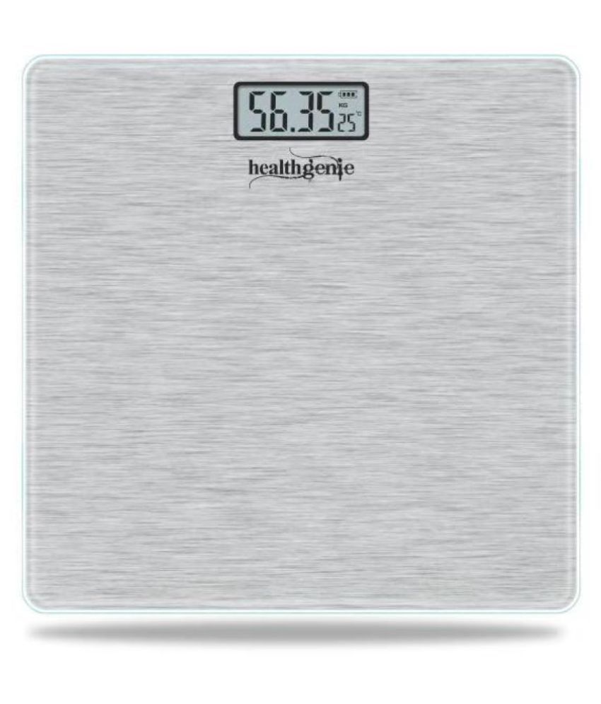     			Healthgenie Electronic Digital Weighing Machine Bathroom Weighing Scale-Silver Brushed Metallic