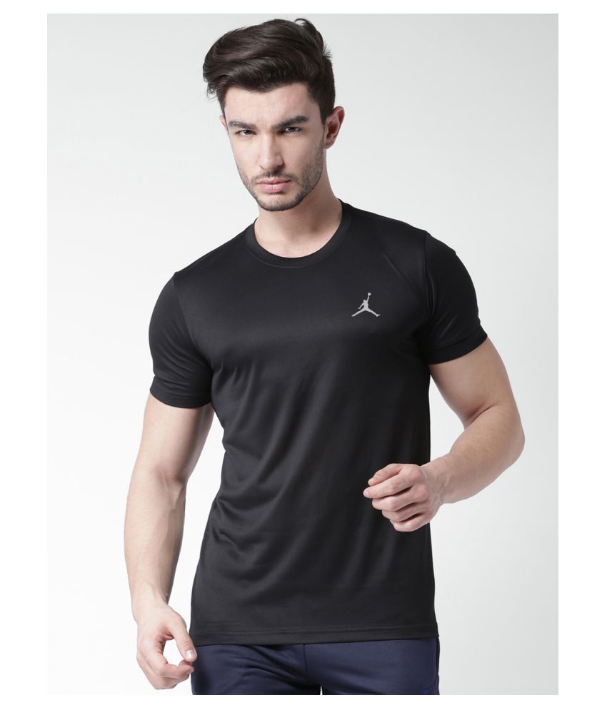 Jordan Black Plain Polo T Shirt - Buy 