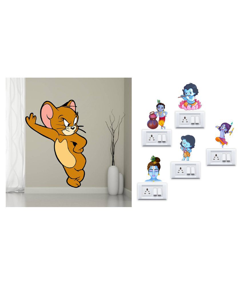 EJAart Jerry With Krishna Switch Board Sticker Cartoon Characters Sticker (  50 x 45 cms ) - Buy EJAart Jerry With Krishna Switch Board Sticker Cartoon  Characters Sticker ( 50 x 45