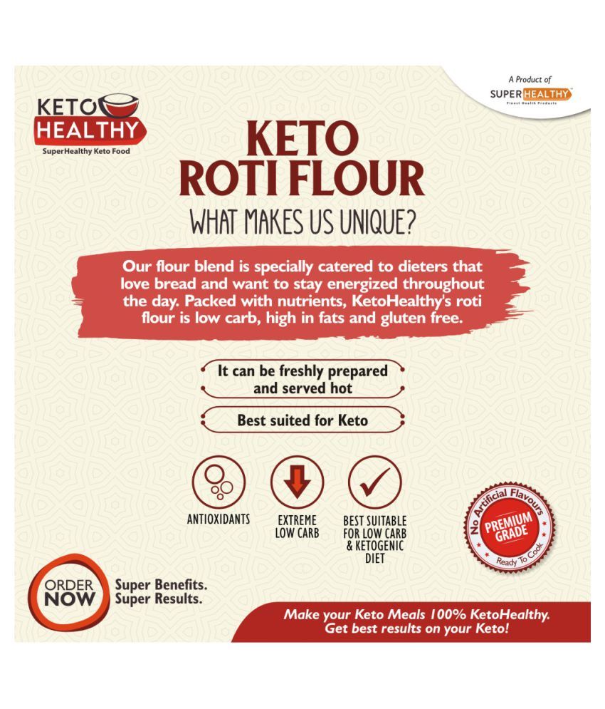 Super Healthy Keto Roti Flour Instant Mix 500 gm: Buy Super Healthy ...