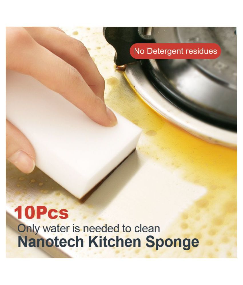 10Pcs Nanotech Sponge Eraser Kitchen Duster Wipes Home Cleaning Sponge