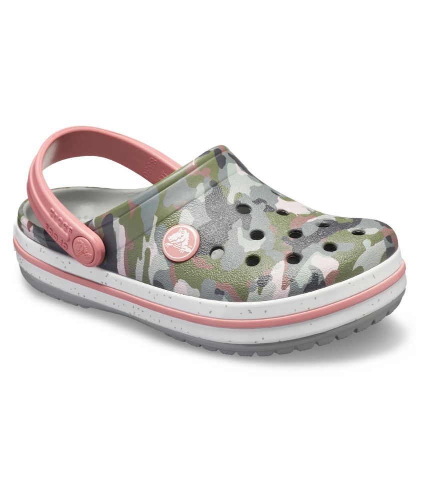 crocs pink and gray
