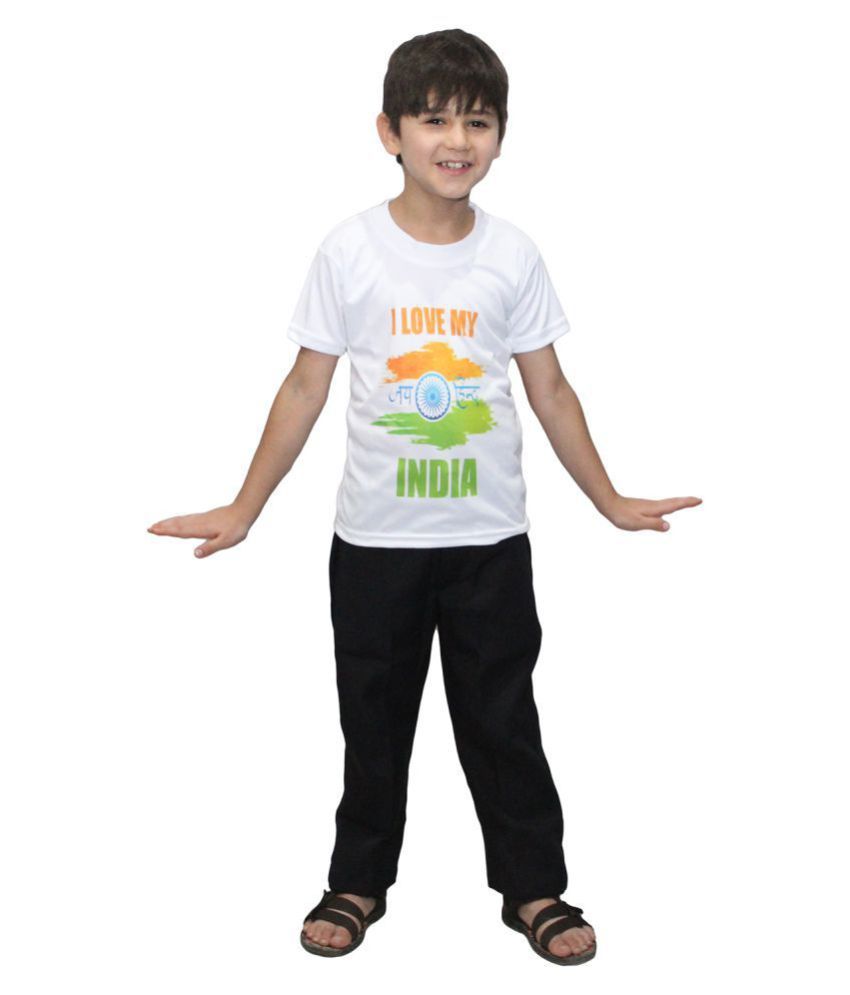 Kaku Fancy Dresses I Love My India Printed White T Shirt For Independence Day Republic Day 5 6 Years For Boys And Girls Buy Kaku Fancy Dresses I Love My India Printed White T Shirt