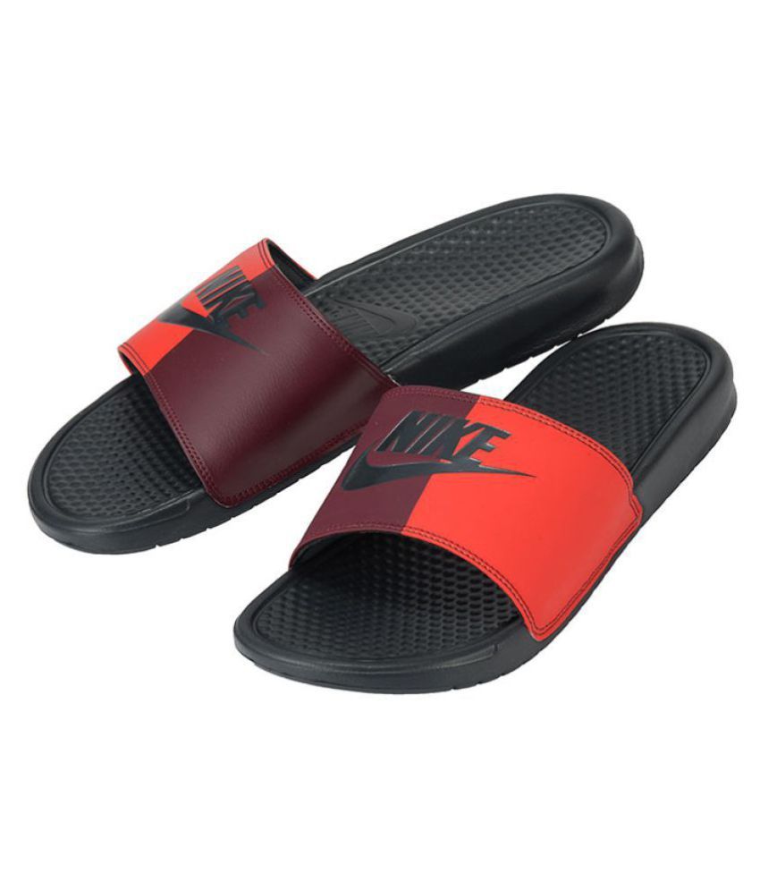 maroon nike flip flops