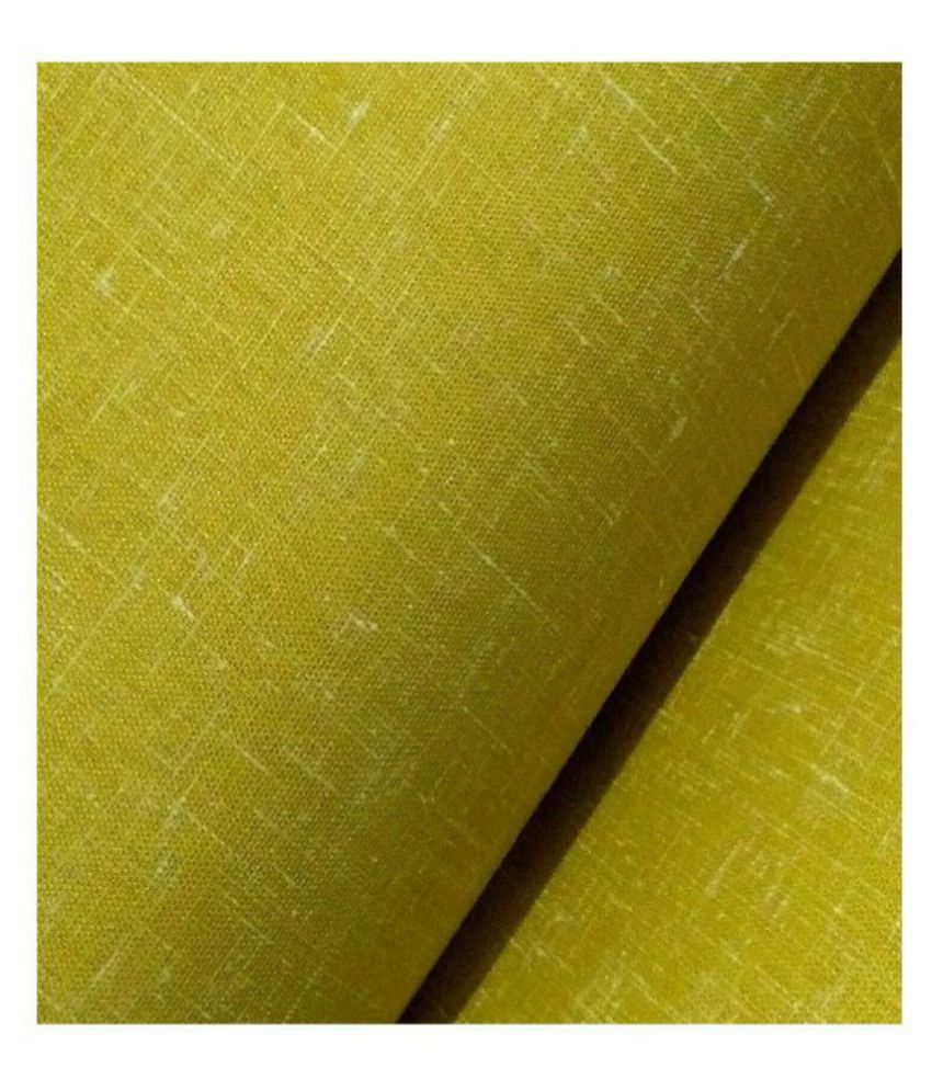 NS Fabric Yellow Cotton Blend Unstitched Shirt pc