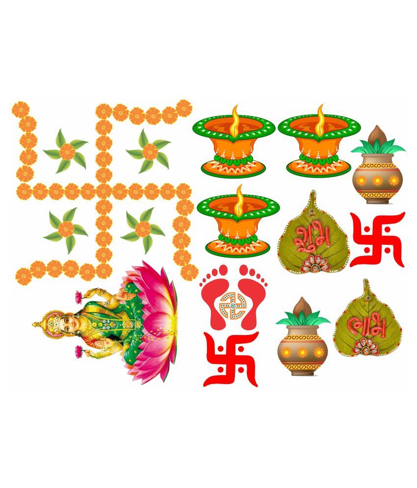     			Decor Villa Happy Diwali combo Festive Sticker ( 33 x 58 cms )