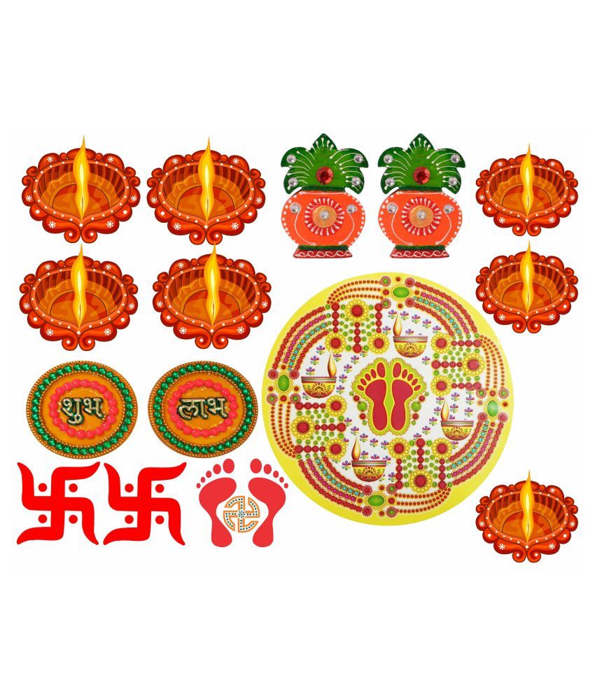     			Decor Villa Happy Diwali combo Festive Sticker ( 35 x 58 cms )