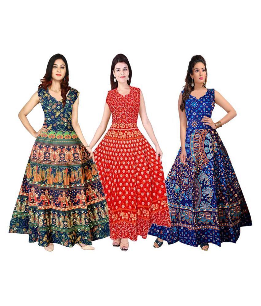 multi colour gown