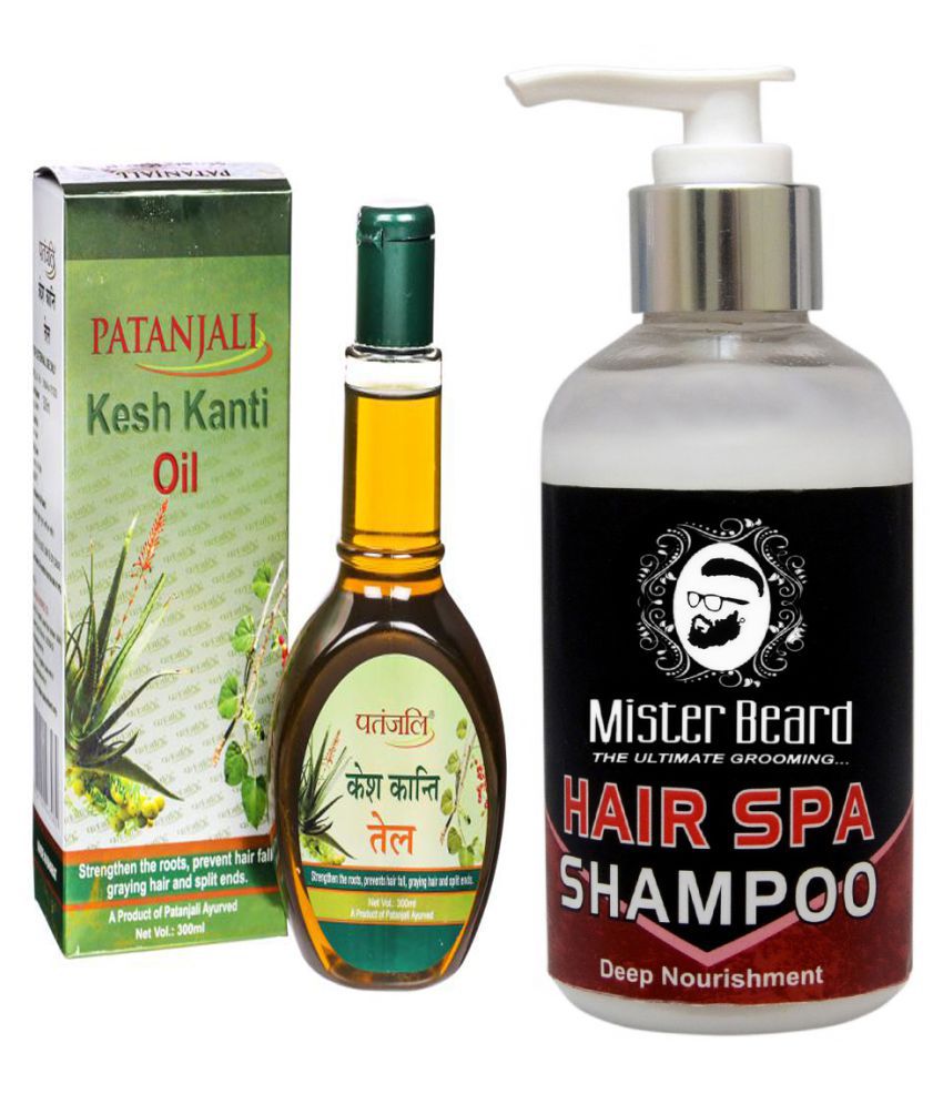 MISTER BEARD Hair Spa Shampoo Patanjali Kesh Kanti Hair Oil 120ML Shampoo  mL Pack of 2: Buy MISTER BEARD Hair Spa Shampoo Patanjali Kesh Kanti Hair  Oil 120ML Shampoo mL Pack of