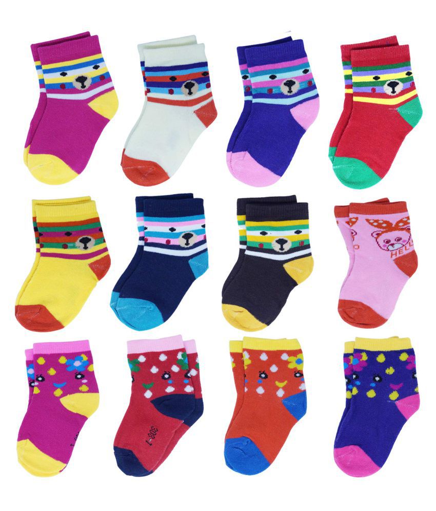     			FOK Baby Cotton Socks From 7-8 Years - Pack of 6, Random Color