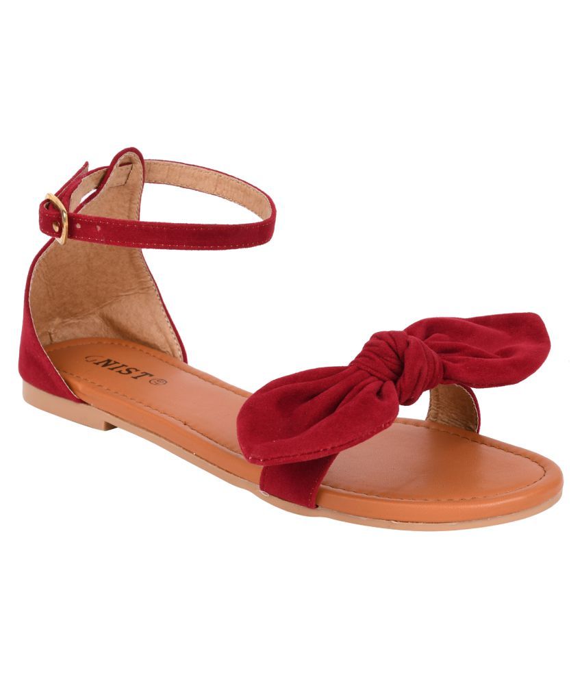maroon pointed flats