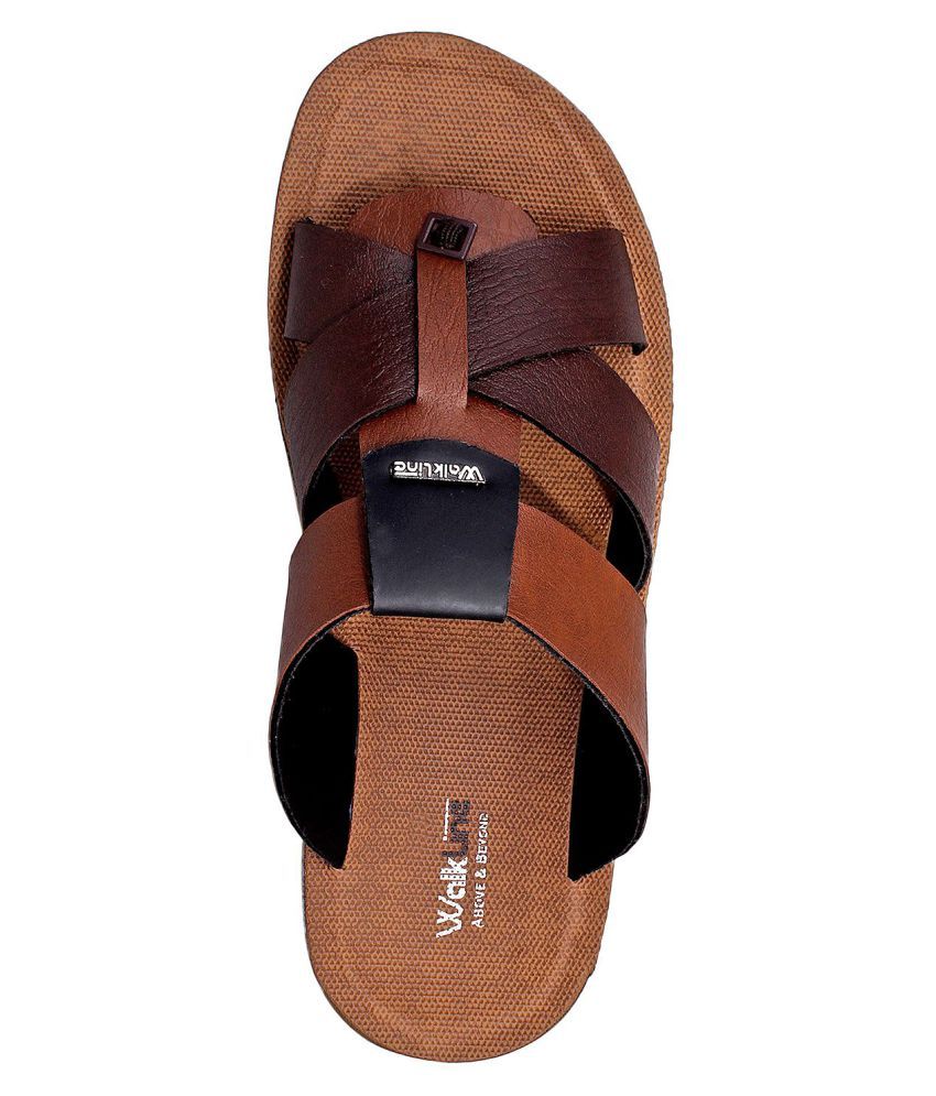 Buy Walkline Brown Daily Slippers 