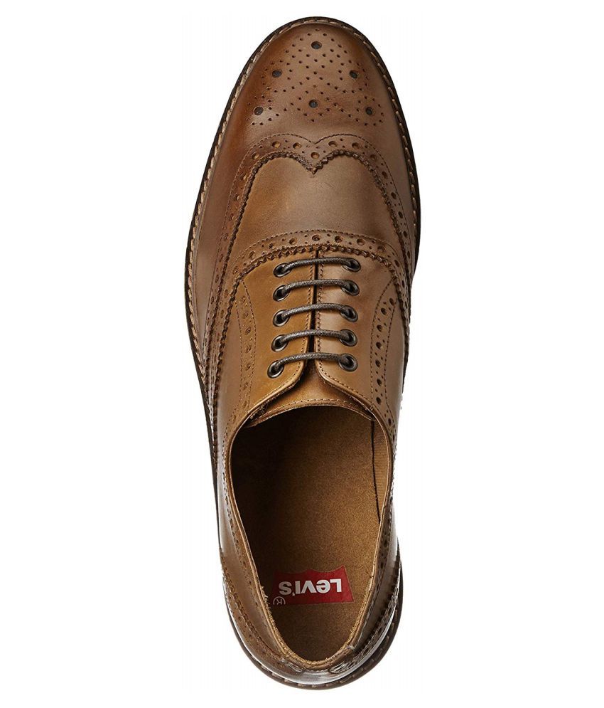 Levi's Brogue Genuine Leather Brown Formal Shoes Price in India- Buy Levi's  Brogue Genuine Leather Brown Formal Shoes Online at Snapdeal