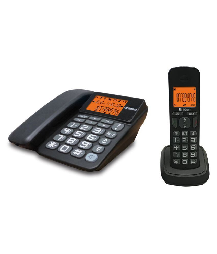 Buy Uniden UNIDEN AT4503 COMBO Cordless Landline Phone ( Black ) Online