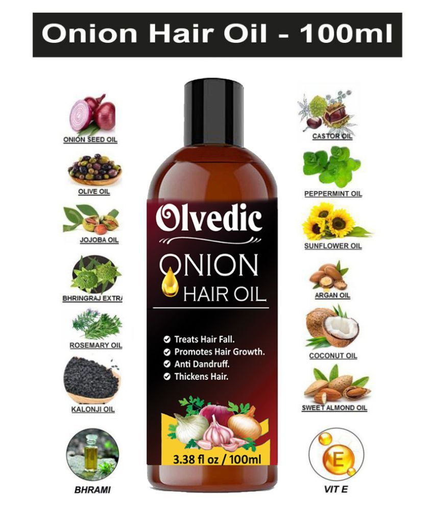 Olvedic Pure Natural Onion Herbal Oil Regrowth Formula 100 Ml