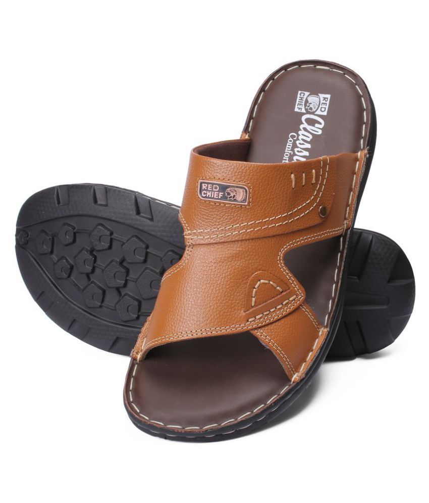 Red chief tan slippers online