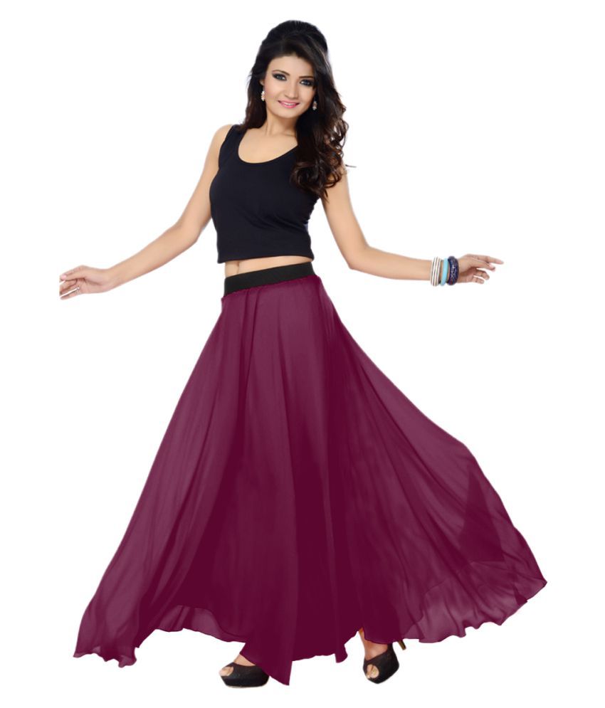     			Sttoffa Georgette A-Line Skirt - Maroon