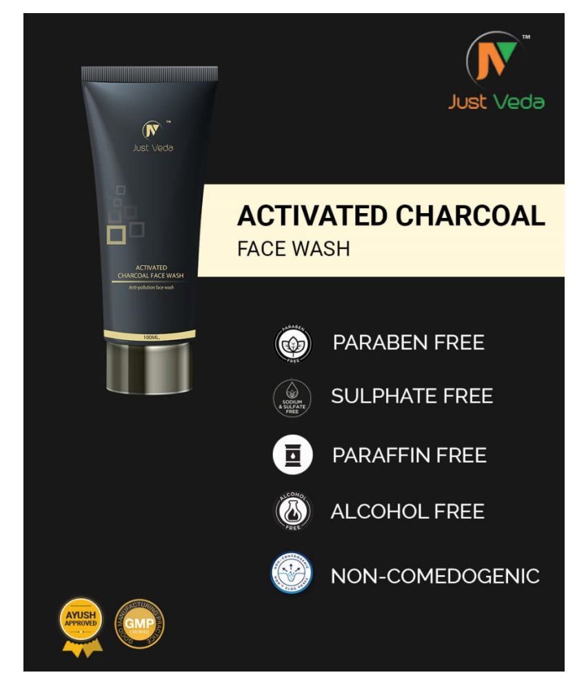 just veda charcoal face wash