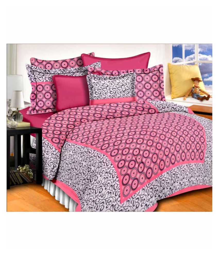     			Uniqchoice Cotton Double Bedsheet with 2 Pillow Covers