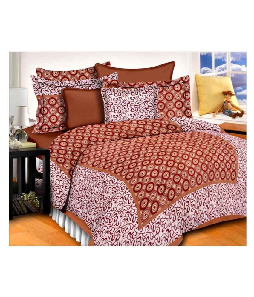     			Uniqchoice Cotton Double Bedsheet with 2 Pillow Covers