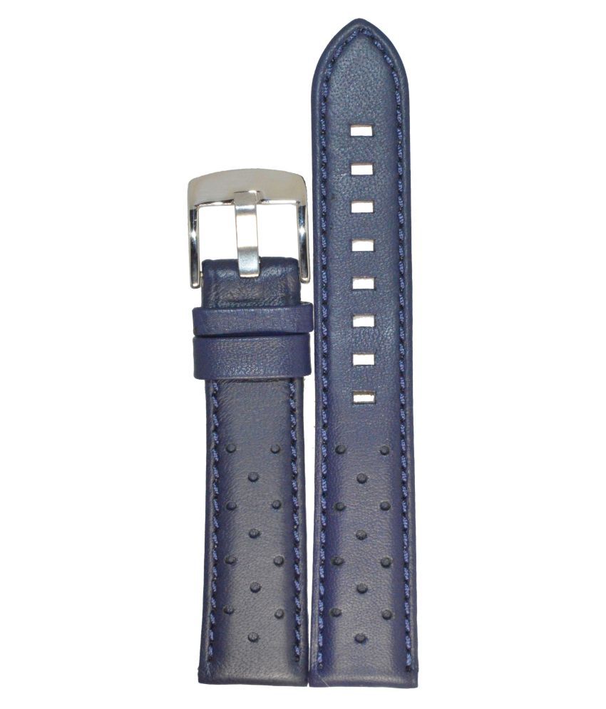 Kolet® 18mm Padded Leather Watch Strap/Watch Band (Navy Blue - 18mm ...