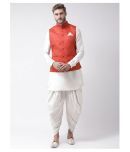 Deyann Red Linen Kurta Pyjama Set