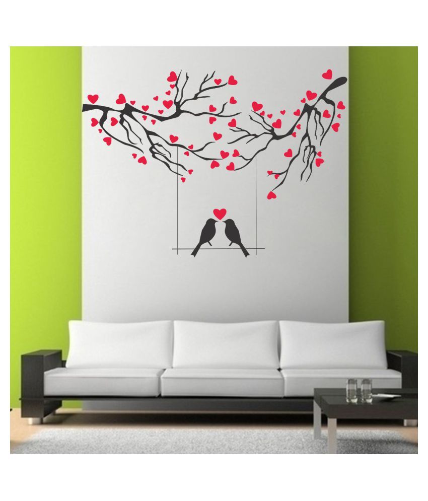     			Decor Villa Birds Heart Nature Sticker ( 53 x 58 cms )