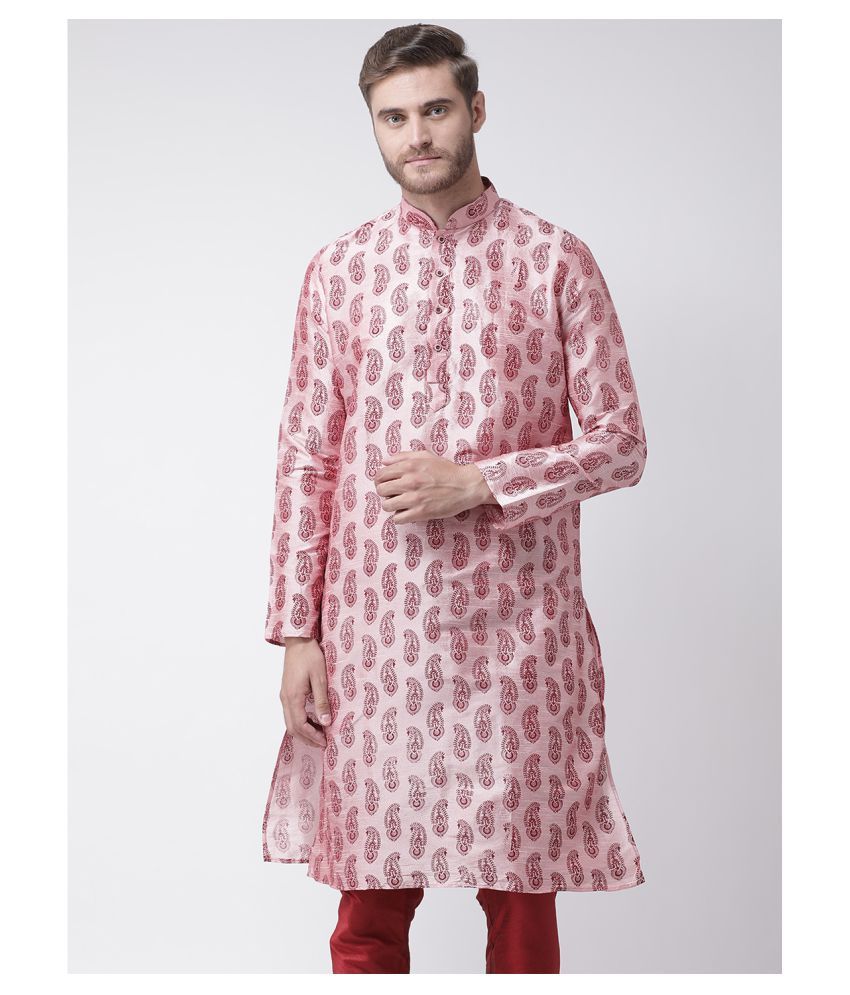     			Deyann Pink Silk Blend Kurta Single