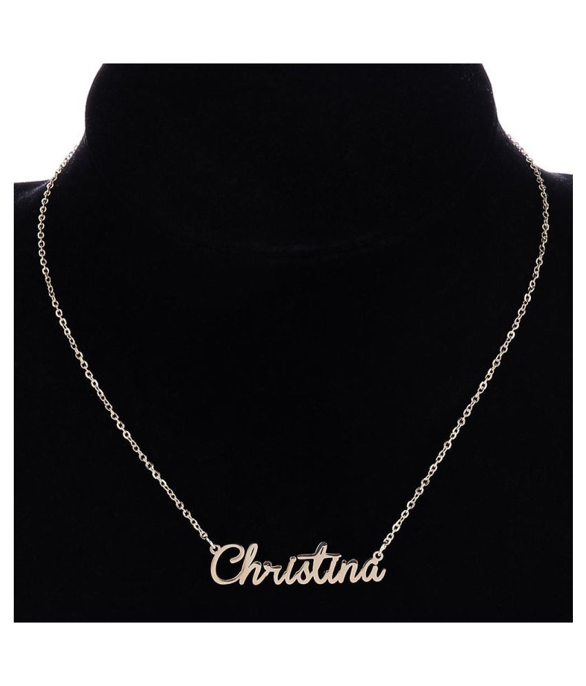 Unisex Name Christina Pendant Chain Customized Nameplate Necklace