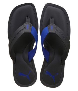 puma blue slippers & flip flops