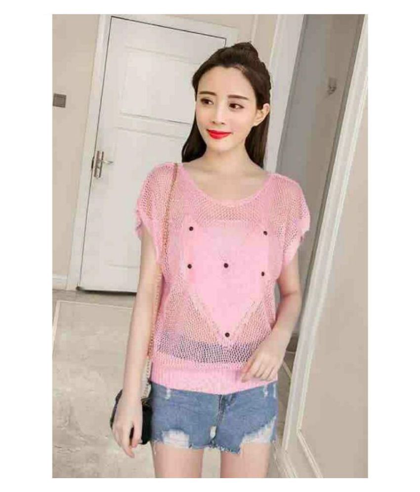 Auto Ryde Woollen Regular Tops Pink Buy Auto Ryde Woollen Regular