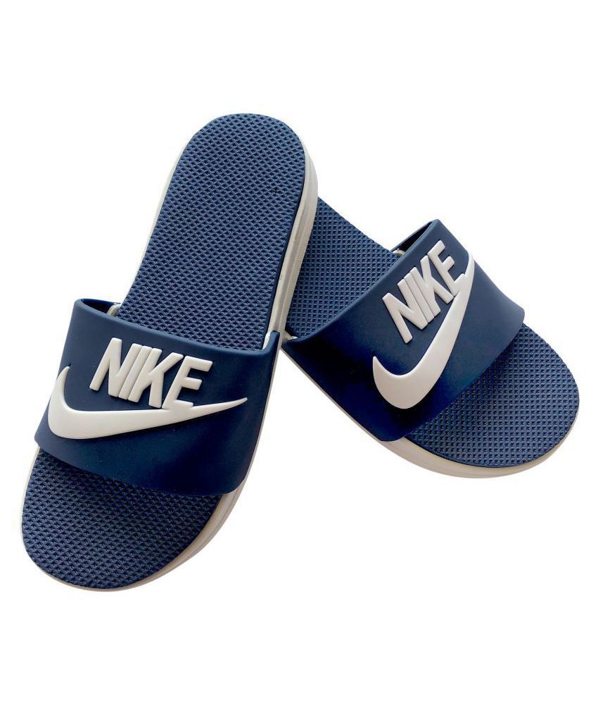 dark blue nike slides