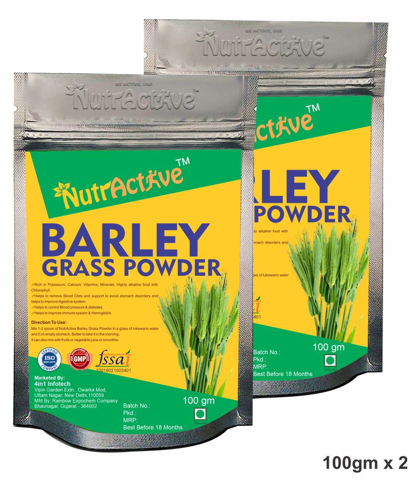     			NutrActive Organic Barley Grass Powder for Natural Alkaline and Chlorophyll 200 gm Vitamins Powder