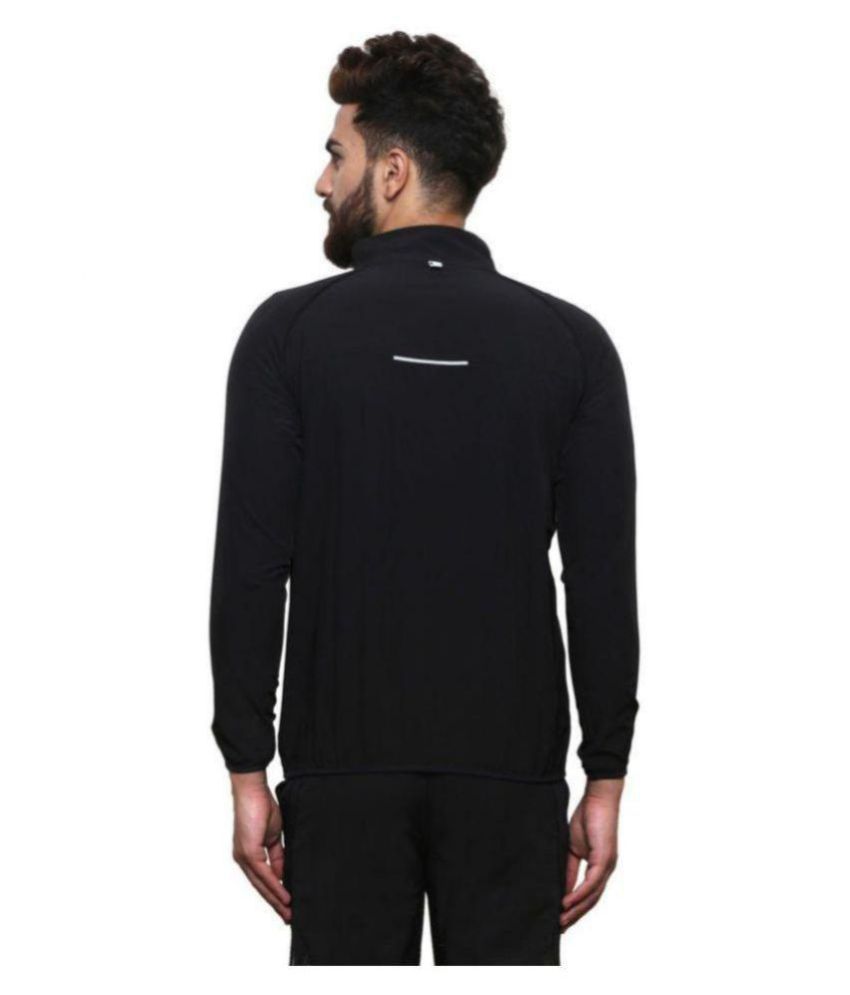 nike black polyester terry jacket