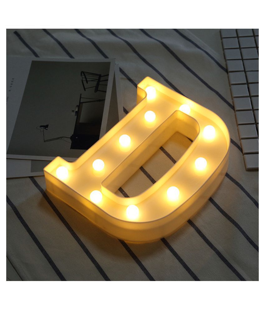 2 erthome 26 English Alphabet Lights LED Light Up White Plastic Letters Standing Hanging A-Z Home Decor Wall Light 