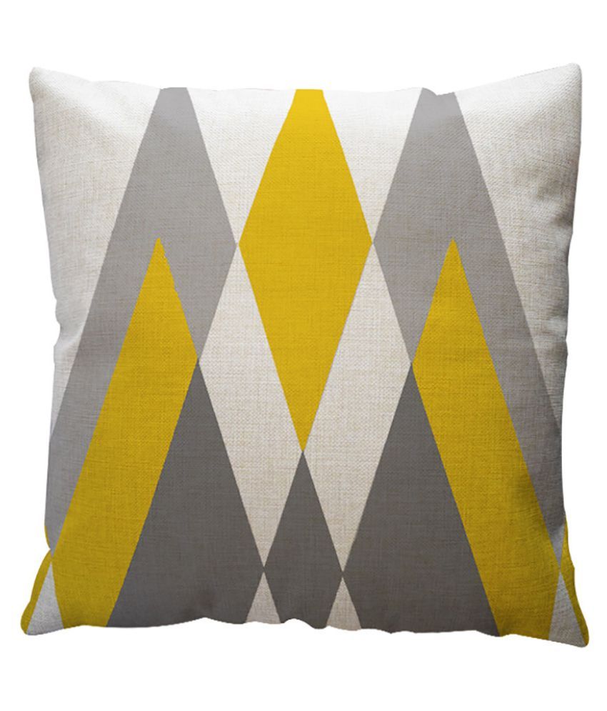 yellow geometric pillow