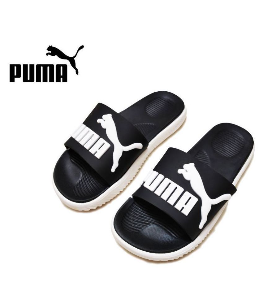Puma Black Slide Flip flop Price in India- Buy Puma Black Slide Flip ...