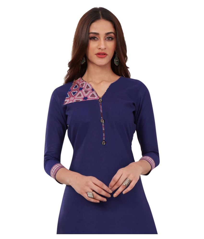 Baalar Blue Cotton Dress Material - Buy Baalar Blue Cotton Dress Material Online at Best Prices 