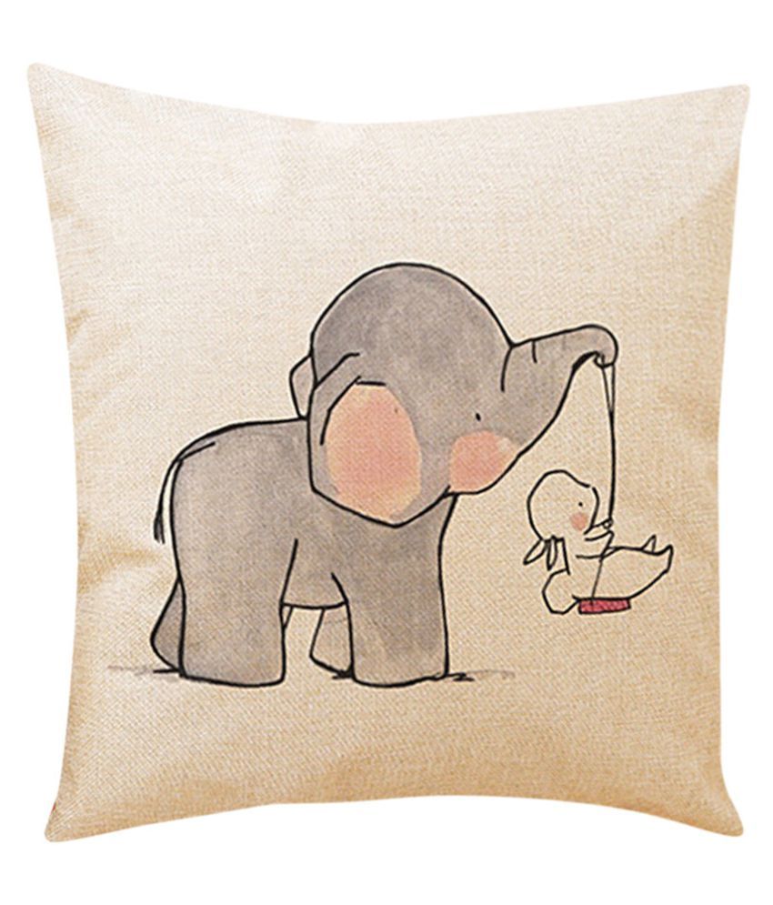 Cute Little Elephant Decorative Pillows Sofa Cushion Linen Seat