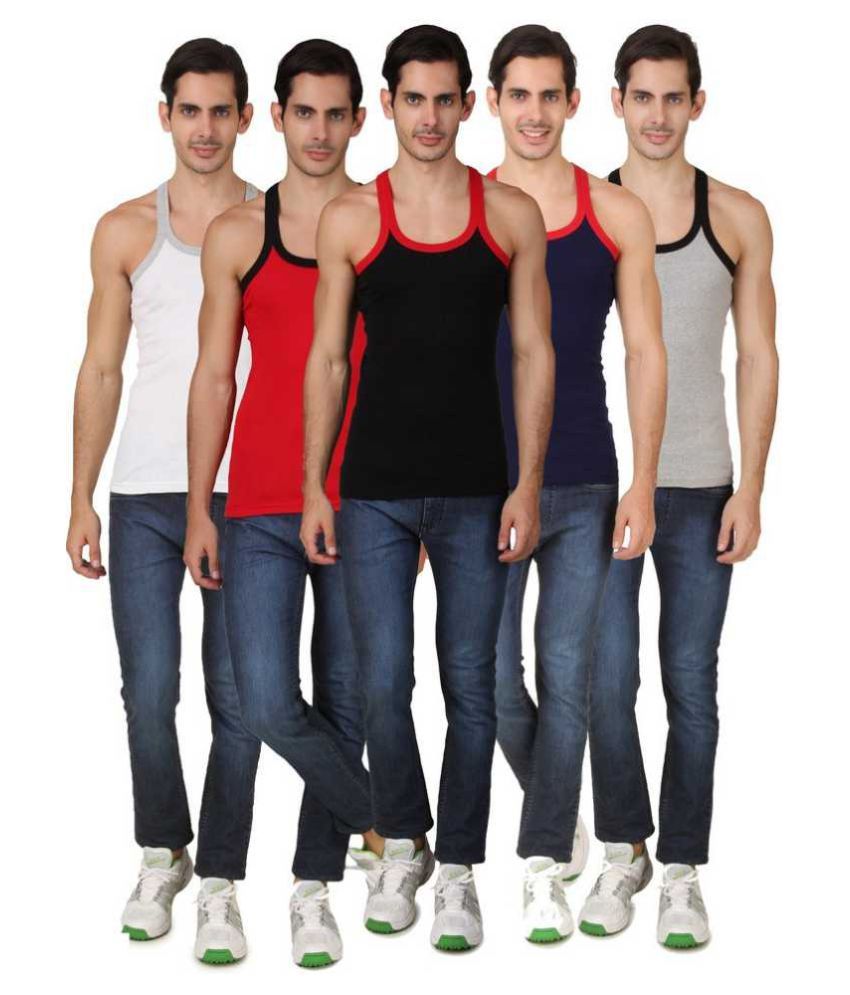     			kaseera Multi Sleeveless Vests Pack of 5