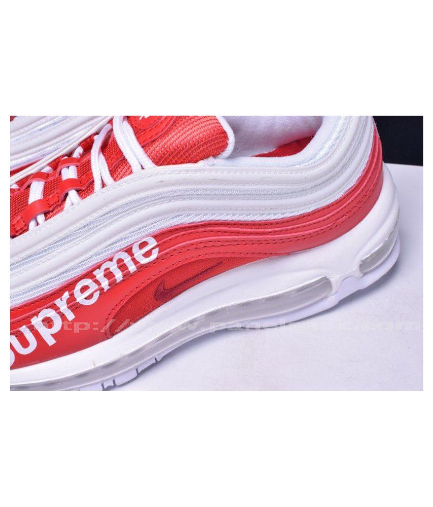 Supreme X Nike Air Max 97 Red White for Men and Women Supreme X Nike Air Max 97 Red White for Men and Women