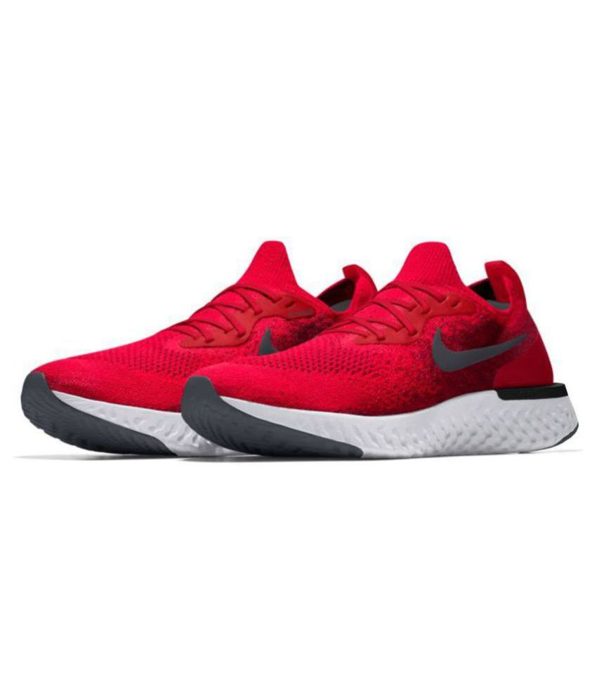 nike epic react flyknit red running shoes