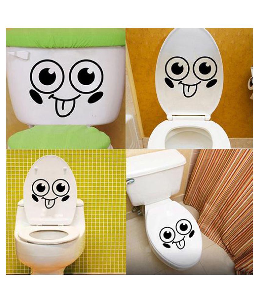 Removable Waterproof Cute Smile Face Wall Decor Toilet Closestool