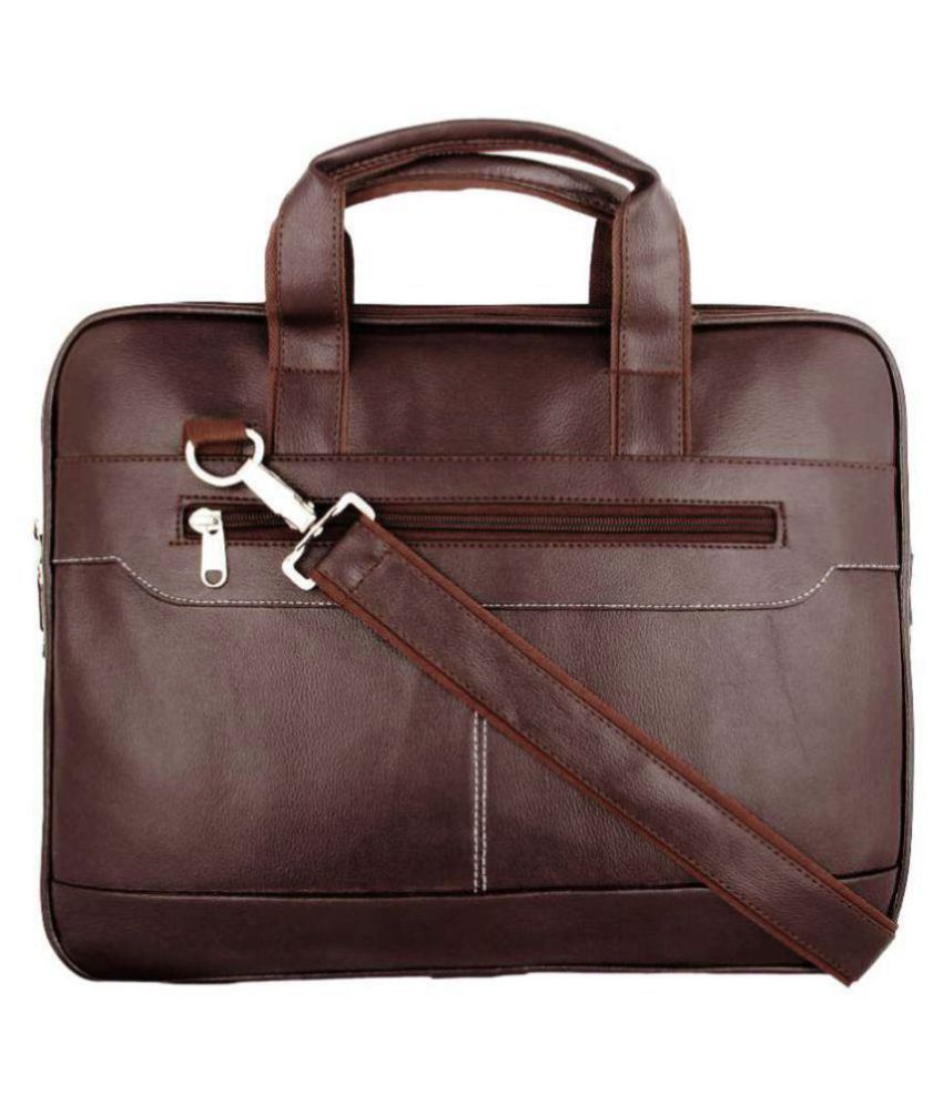     			Venue Brown P.U Leather Office Laptop Bag With String 15 Inch/Side Bag Cross Bag Men Man Side Bag Gents Bag Men Side Bag One Side Bag Men Carry Bag Men